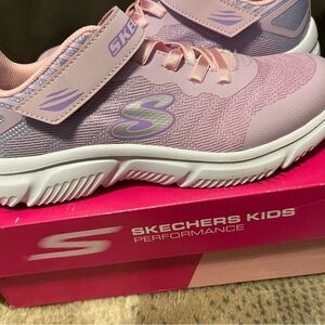 Skechers Kids Light Pink and Lavender Hook-and-Loop Sneakers